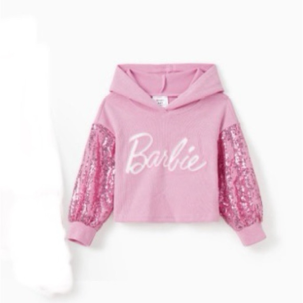 PatPat Pink Sequin Sleeve Kids Hoodie